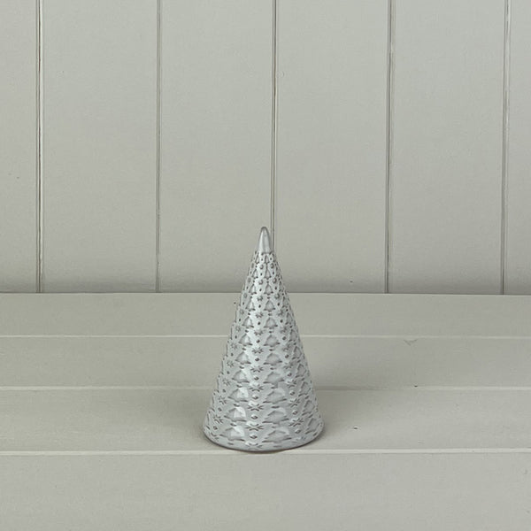 Glazed Ceramic Tree Ornament with Textured Detail L6.5xD6.5xH11cm Weight-127g