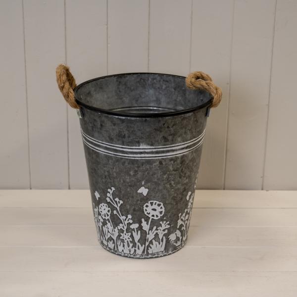 Small Zinc Planters Flower Design
