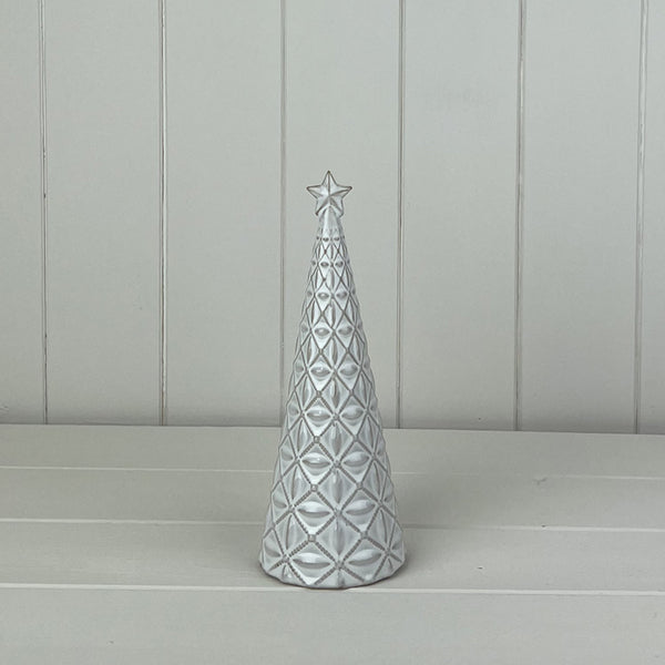 Glazed Ceramic Tree Ornament with Textured Detail L8.2xD8.2xH21.2cm Weight-272g