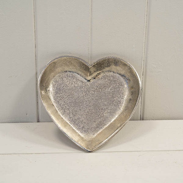 Silver Heart Shape Plate 16.5x16.5x2.5cm Weight-192g