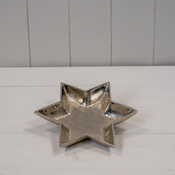 Silver Star Shape Plate 16.5x16.5x2.5cm Weight-246g