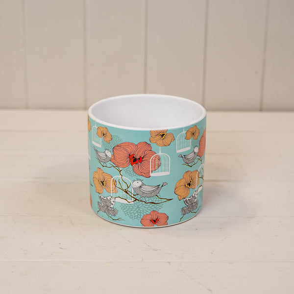 Floral Bird Cage Pot TD12cm H10.5cm L12cm W12cm Weight-119g