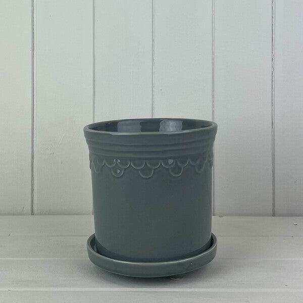 Grey Saucer Pot D14.5cm H13cm Weight-785g