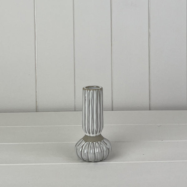 Glazed Ceramic Candle Holder with Texture Detail L6.2xD6.2xH12cm Weight-185g