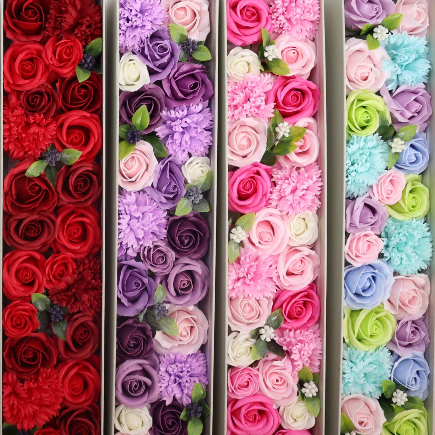 Soap Flowers Extra Long Box - Lavender Rose & Carnation
