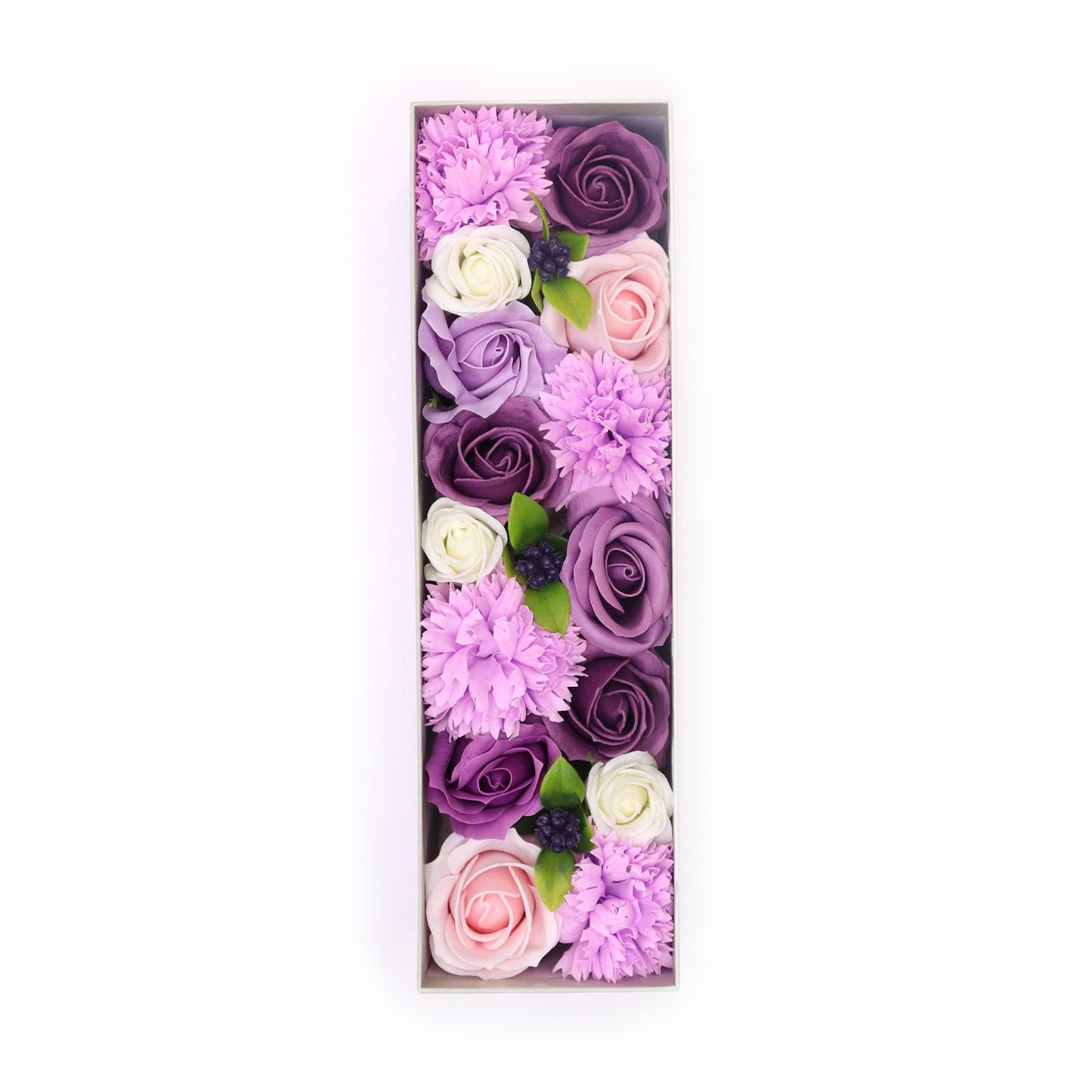 Soap Flowers Long Box -  Lavender Rose & Carnation