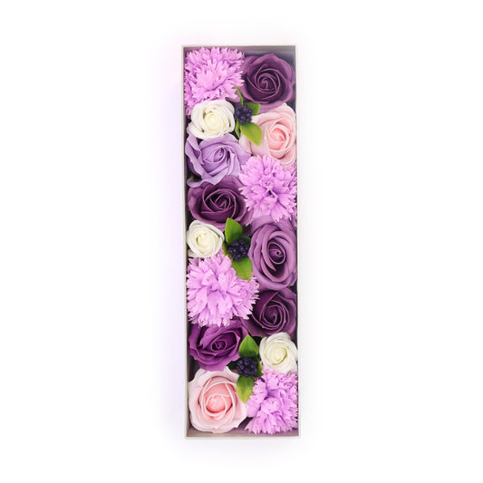 Soap Flowers Long Box -  Lavender Rose & Carnation