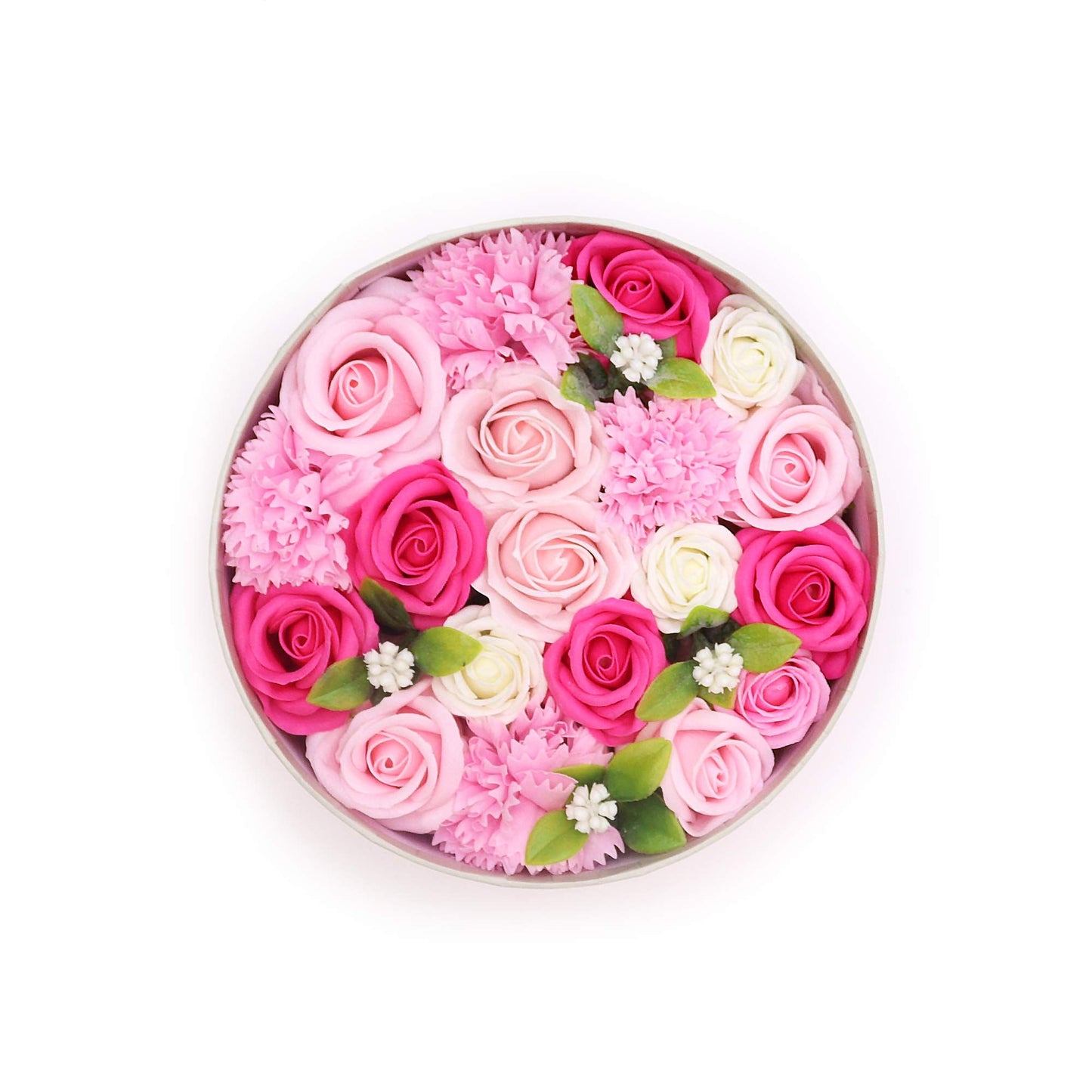 Soap Flowers Round Box - Baby Blessings - Pinks