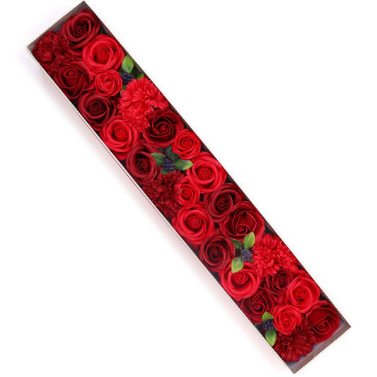 Soap Flowers Extra Long Box - Classic Red Roses
