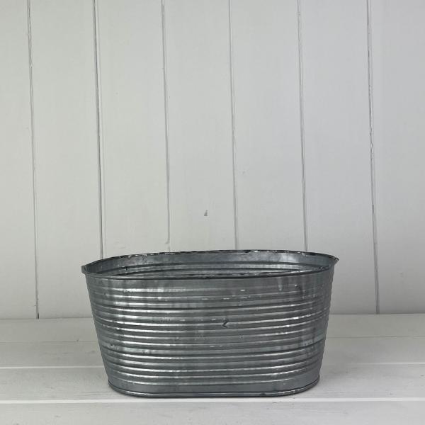 Ribbed Oval Zinc Trough
