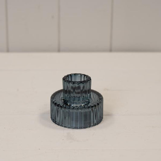 Blue Glass Candle Holder