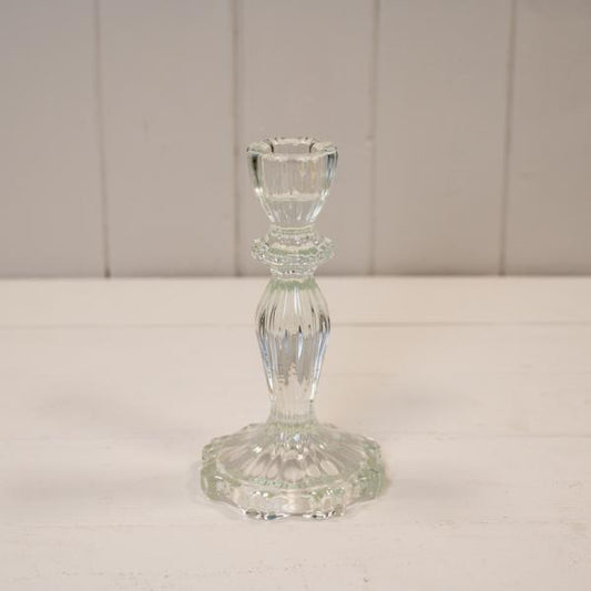 Clear Glass Candle Stick Holder
