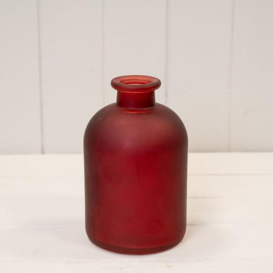 Matt Red Glass Bottle D11 x H17.3cm