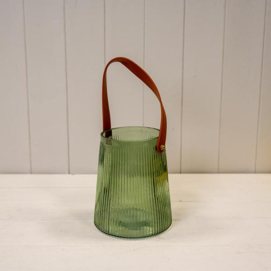 Vintage Green Glass Lantern