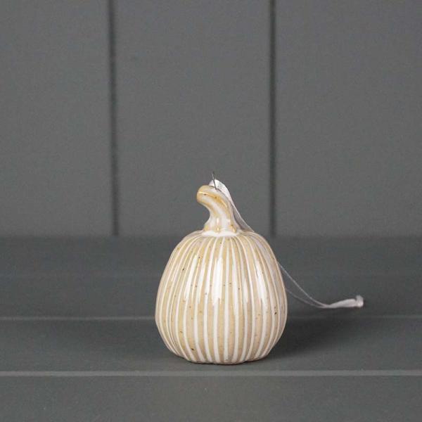 Hanging Ceramic Pumpkin D5xH6.5cm