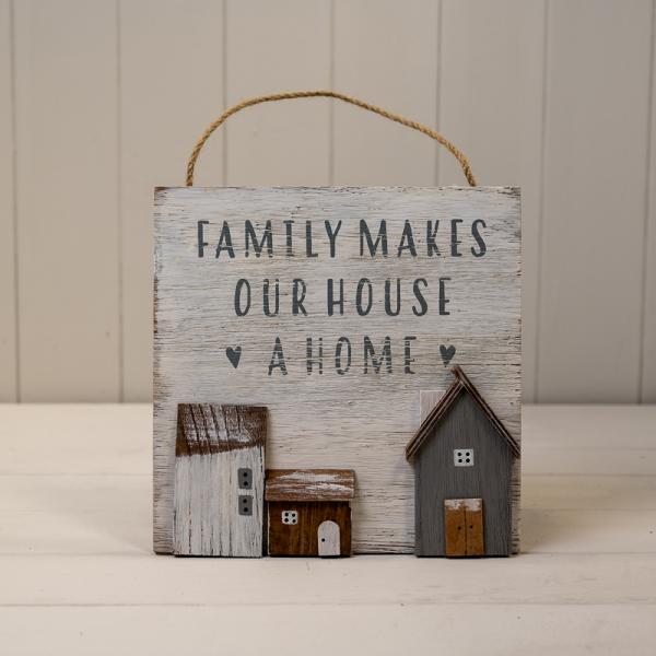 White Wooden Home Sign