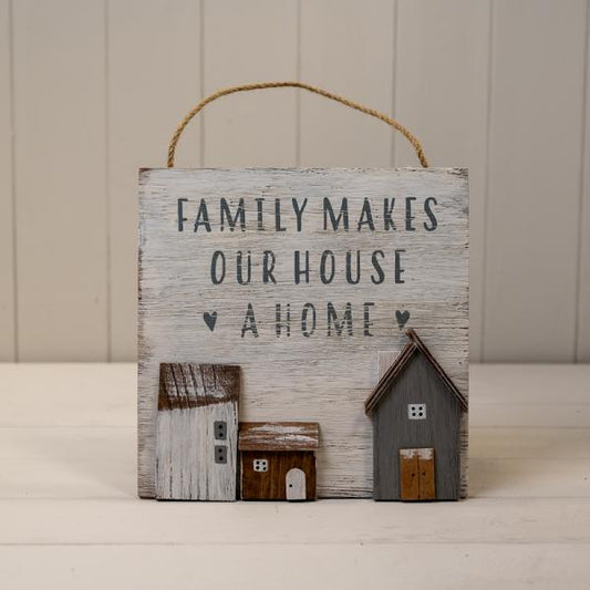 White Wooden Home Sign