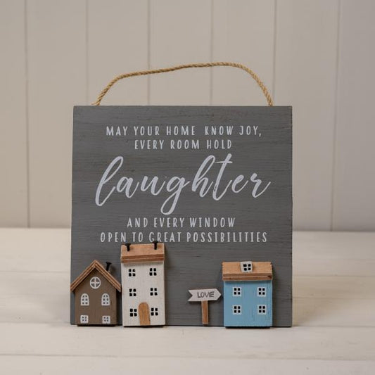 Grey Wooden Home Sign