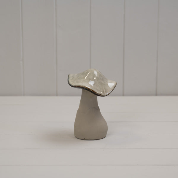 Beige Mottle Ceramic Mushroom Decoration L9.5xD9.5xH13.5cm  Weight-291g