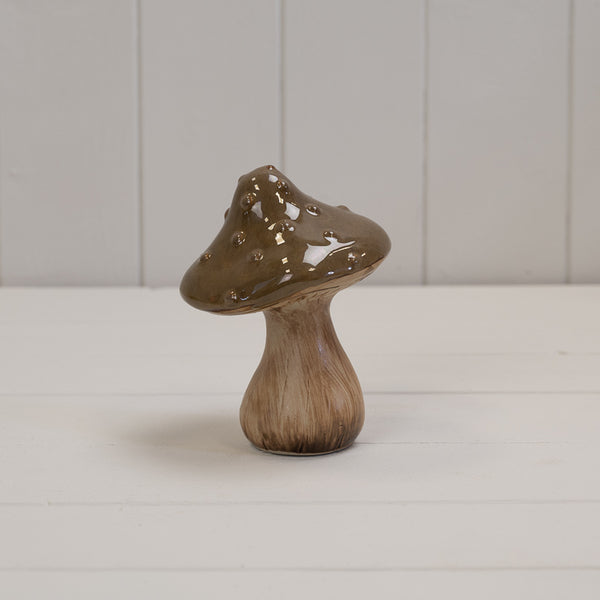 Brown Ceramic Mushroom L9.5xD9.5xH13.5cm