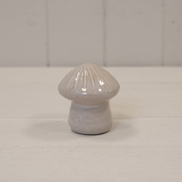Medium Glazed Ceramic Mushroom Ornament with Textured Detail L6.5xW6.5xH7.3cm