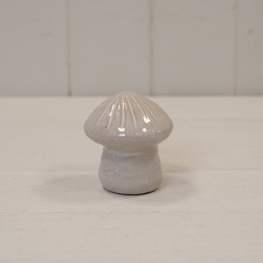 Medium Glazed Ceramic Mushroom Ornament with Textured Detail L6.5xW6.5xH7.3cm