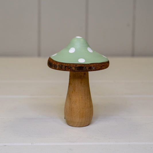 Medium Green Wooden Mushroom Decoration