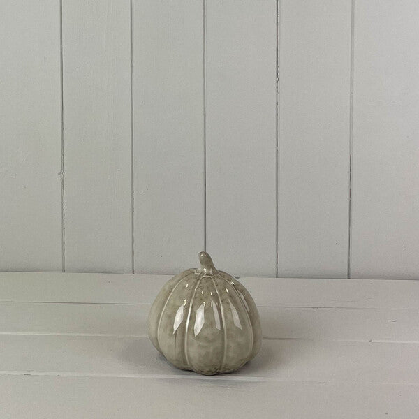 Beige Mottle Ceramic Pumpkin Decoration L10xD10xH10.5cm  Weight-259g