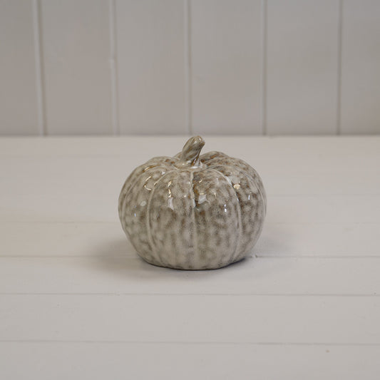 Beige Mottle Ceramic Pumpkin Decoration L11.5xD11.5xH10cm  Weight-338g