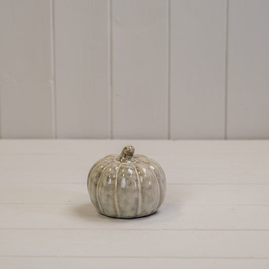 Beige Mottle Ceramic Pumpkin Decoration L8xD8xH7.5cm  Weight-185g