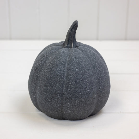 Black Ceramic Textured Pumpkin L14.4xW14.4xH15.5cm  Weight-544g