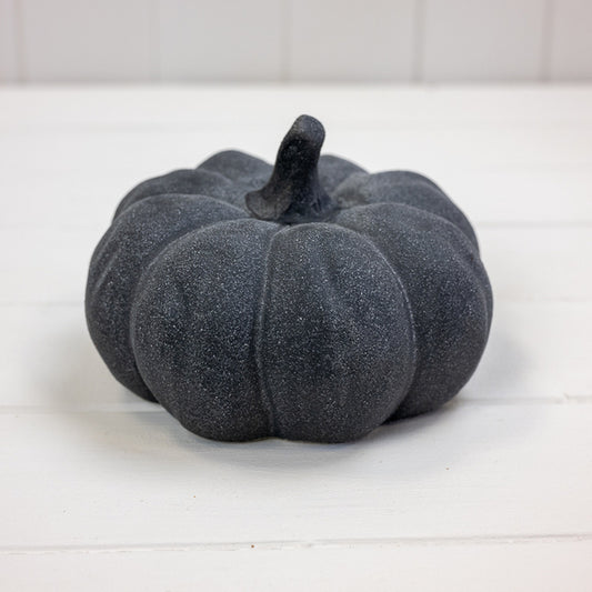 Black Ceramic Textured Pumpkin L14.8xW14.8xH9.5cm  Weight-541g