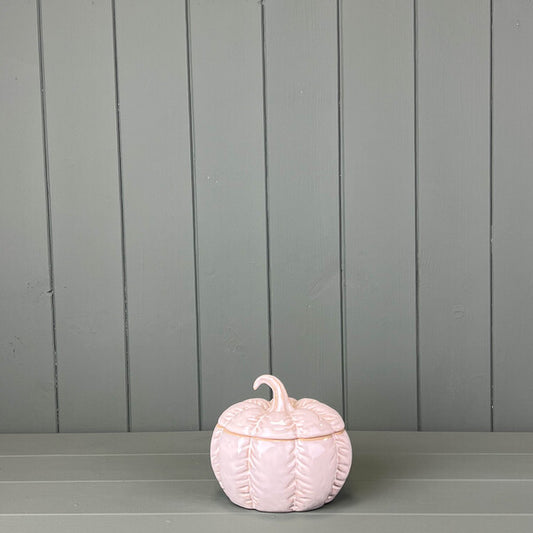 Glazed Ceramic Pumpkin Jar with Textured Detail L13xD11xH11cm
