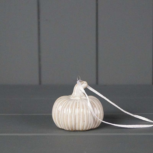 Hanging Ceramic Pumpkin D5xH5.5cm