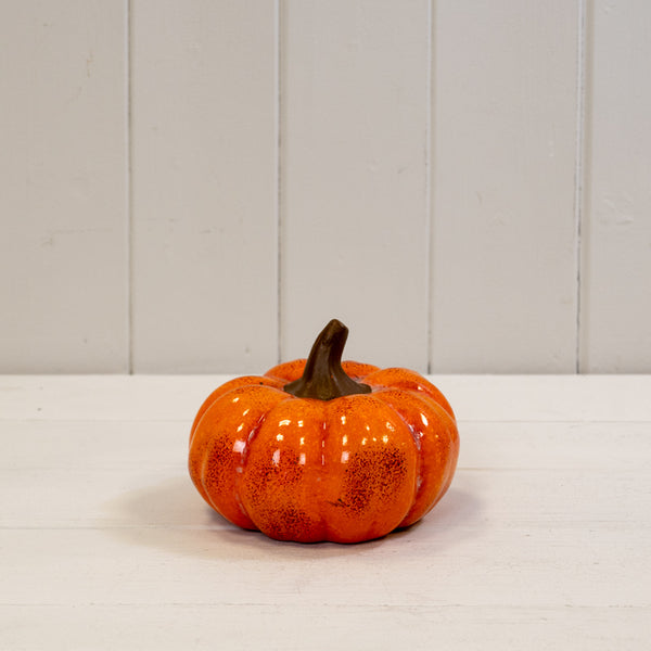 Medium Orange Ceramic Vintage Style Pumpkin