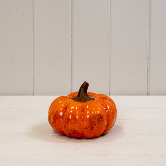 Medium Orange Ceramic Vintage Style Pumpkin