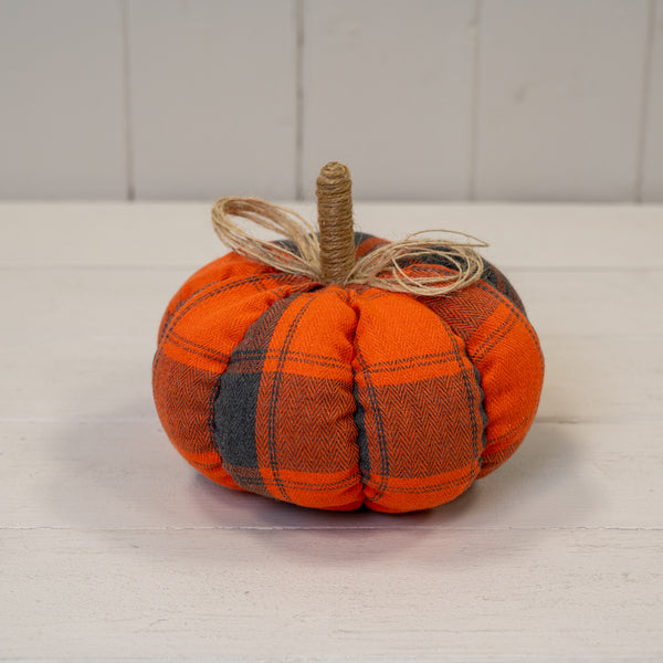 Tartan Fabric Pumpkin L15xW15xH13cmÂ  Weight-104g