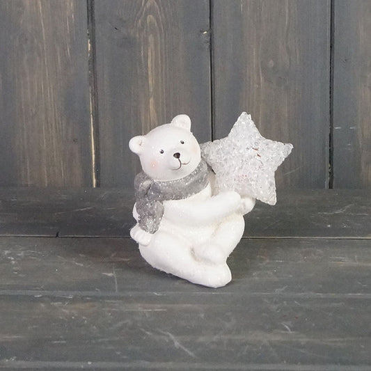 Ceramic Bear deco with light  size L10.5xW7.5 xH14