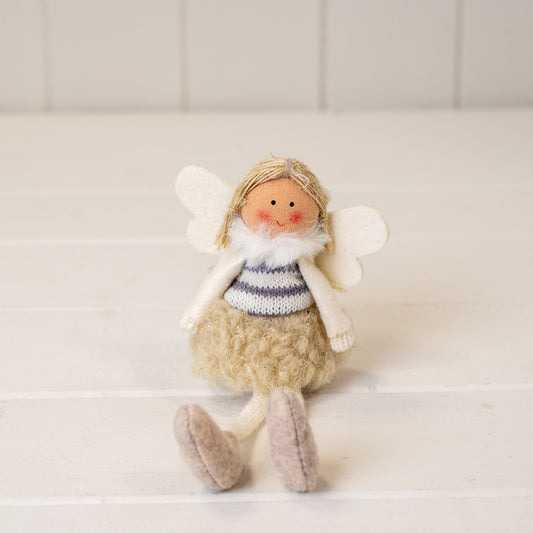 Cream and Beige Fairy with Beige Boucle style Skirt