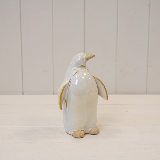 Large Stone Glazed Ceramic Penguin Ornament
