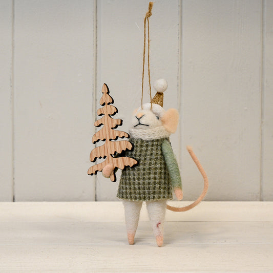 Hanging Felt Mouse L8xD7xH15cm