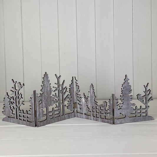Grey Wooden Christmas Scene Display (18.5cm) Weight-123g