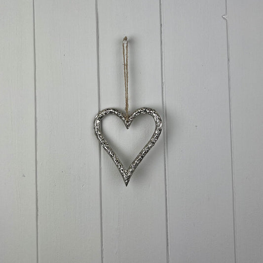 Silver Metal Heart 9cm