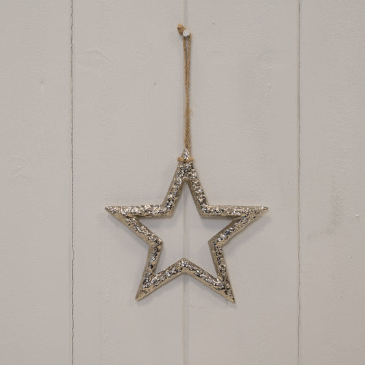 Silver Metal Star 12cm