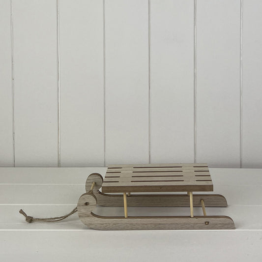 Wooden Festive Sleigh Decoration / Display Stand L22xD6.5xH9.5cm Weight-129g