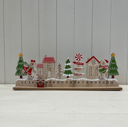 Wooden Christmas Gingerbread Advent Calendar