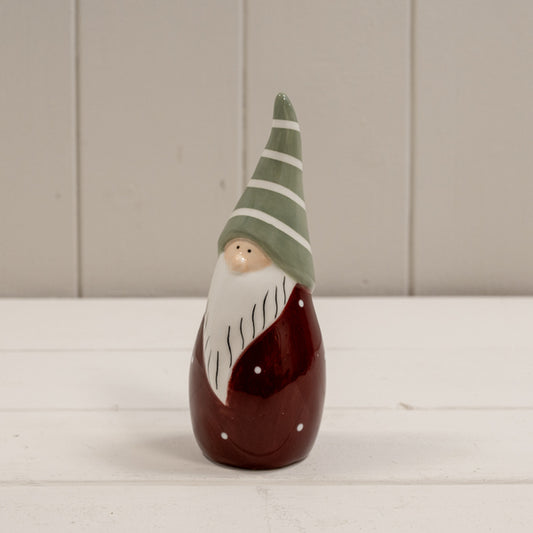 Dark Red / White Ceramic Gonk Decoration L5.3xD5.3xH13.8cm  Weight-104g