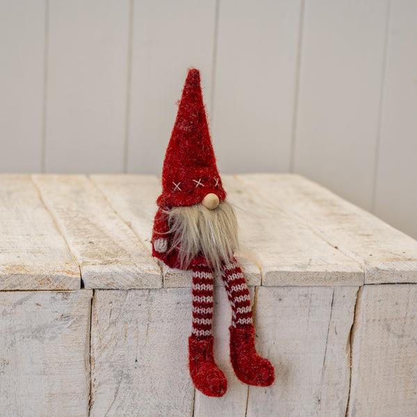 Fabric Gonk in Red Hat with Long Striped Legs (23cm)