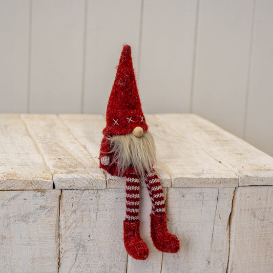 Fabric Gonk in Red Hat with Long Striped Legs (23cm)