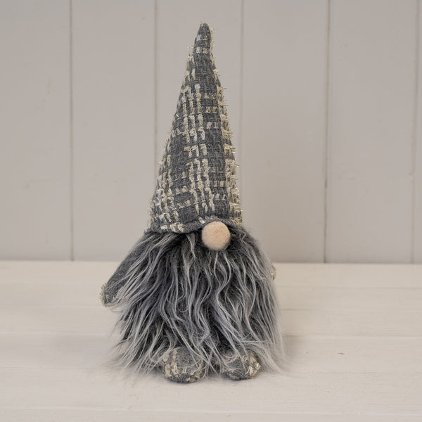 Fabric gonk with gold stripey hat (26cm) 12x8x26cm  Weight-292g